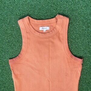 Madewell Sleeveless Orange Ribbed Knit Casual Everyday Tank Top Woman's XS